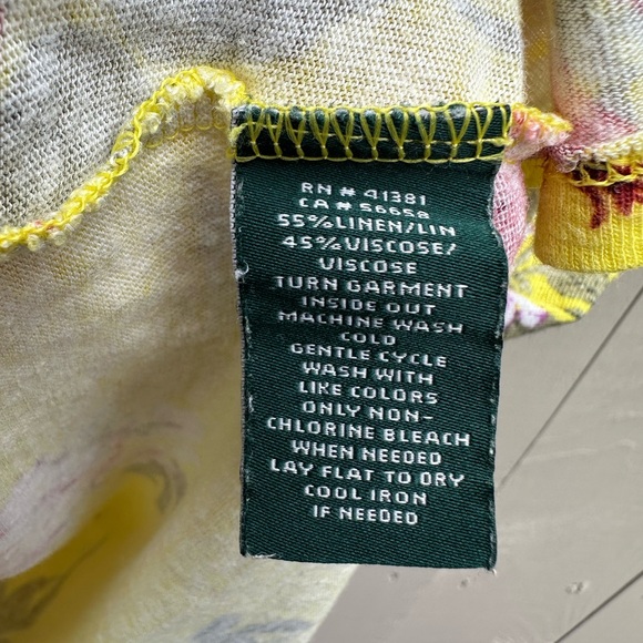 Floral Ralph Lauren Linen Tee Size XS - Picture 6 of 8